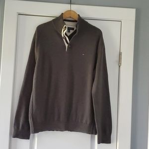 Charcoal gray half button collared sweater!